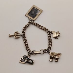 Liberace Vintage Silver Tone Charm Bracelet w/ Charms